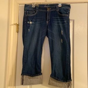 Women’s/Juniors size 13 Ripped and Cropped Candies jeans.